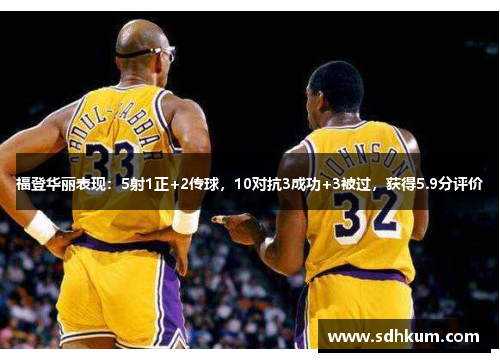 福登华丽表现：5射1正+2传球，10对抗3成功+3被过，获得5.9分评价